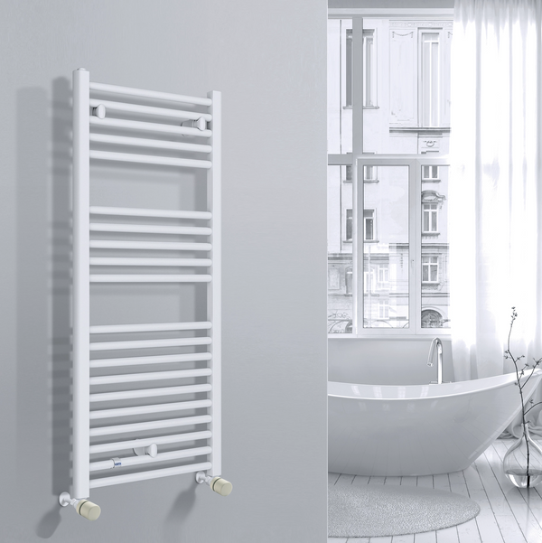 Valvola Custò colore grigio ghiaia fissata a un termoarredo ad acqua