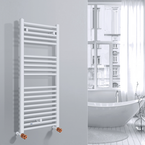 Valvola Custò colore leopardato fissata a un termoarredo ad acqua