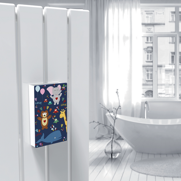 Cover per umidificatore con motivo illustrato per appeso a un termoarredo ad acqua