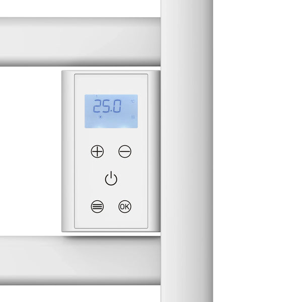 Dettaglio termostato termoarredo Barone bianco