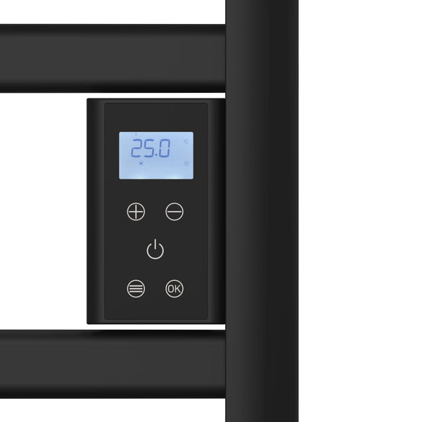 Dettaglio termostato termoarredo Barone nero