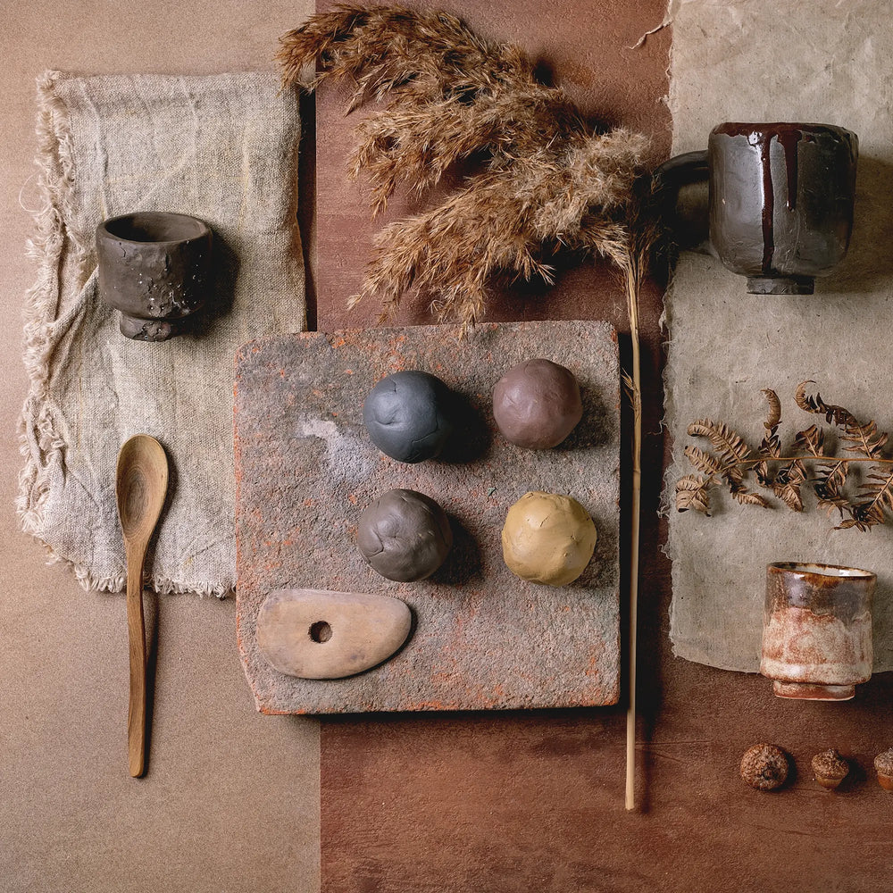 immagine moodboard dai colori caldi e autunnali in pieno stile cerimonia del the