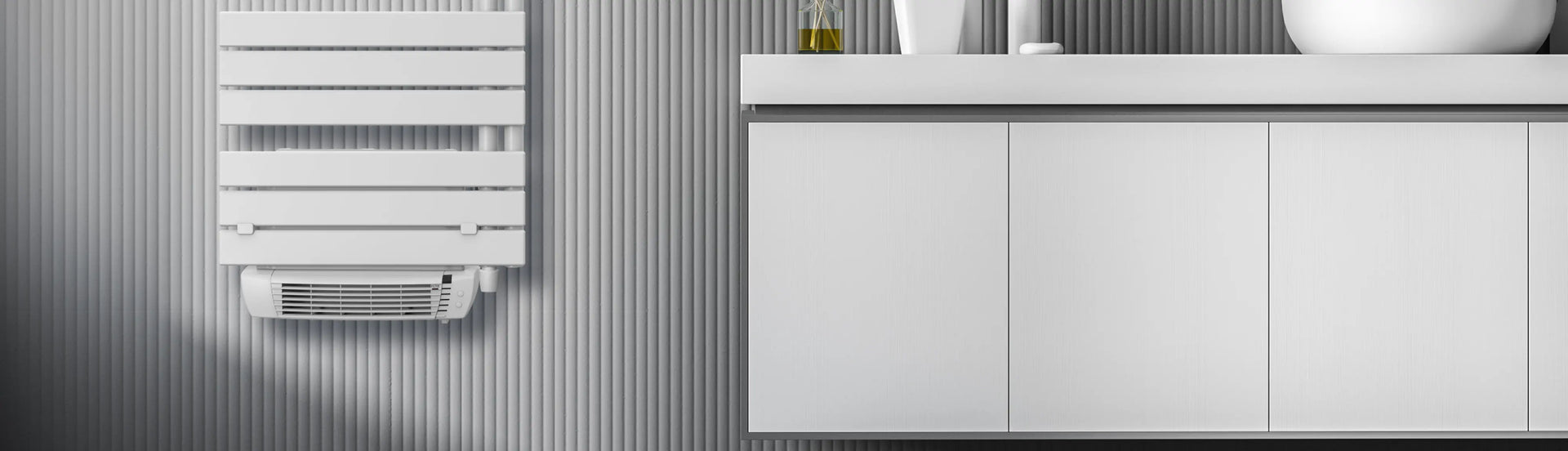 dettaglio termoarredo elettrico con soffiante inclusa