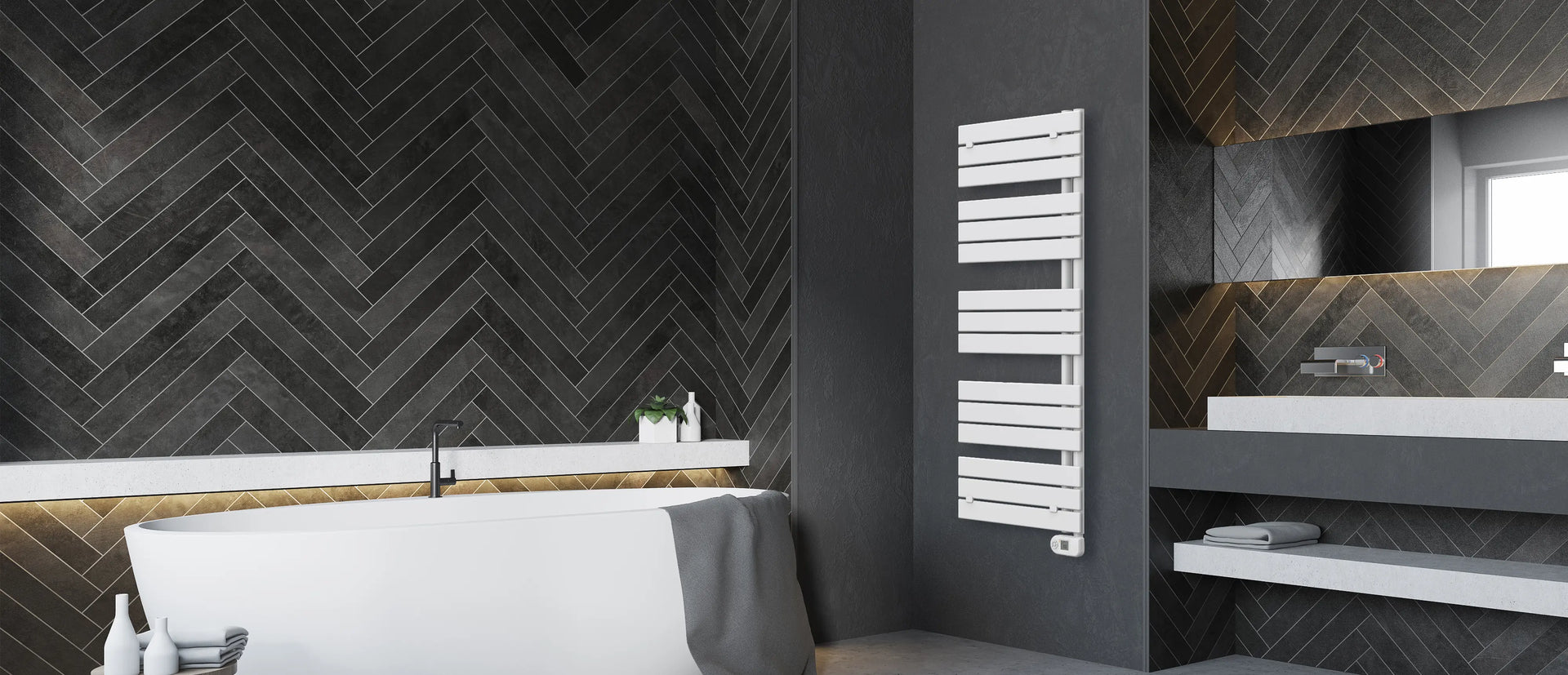 dettaglio termoarredo elettrico zona bagno